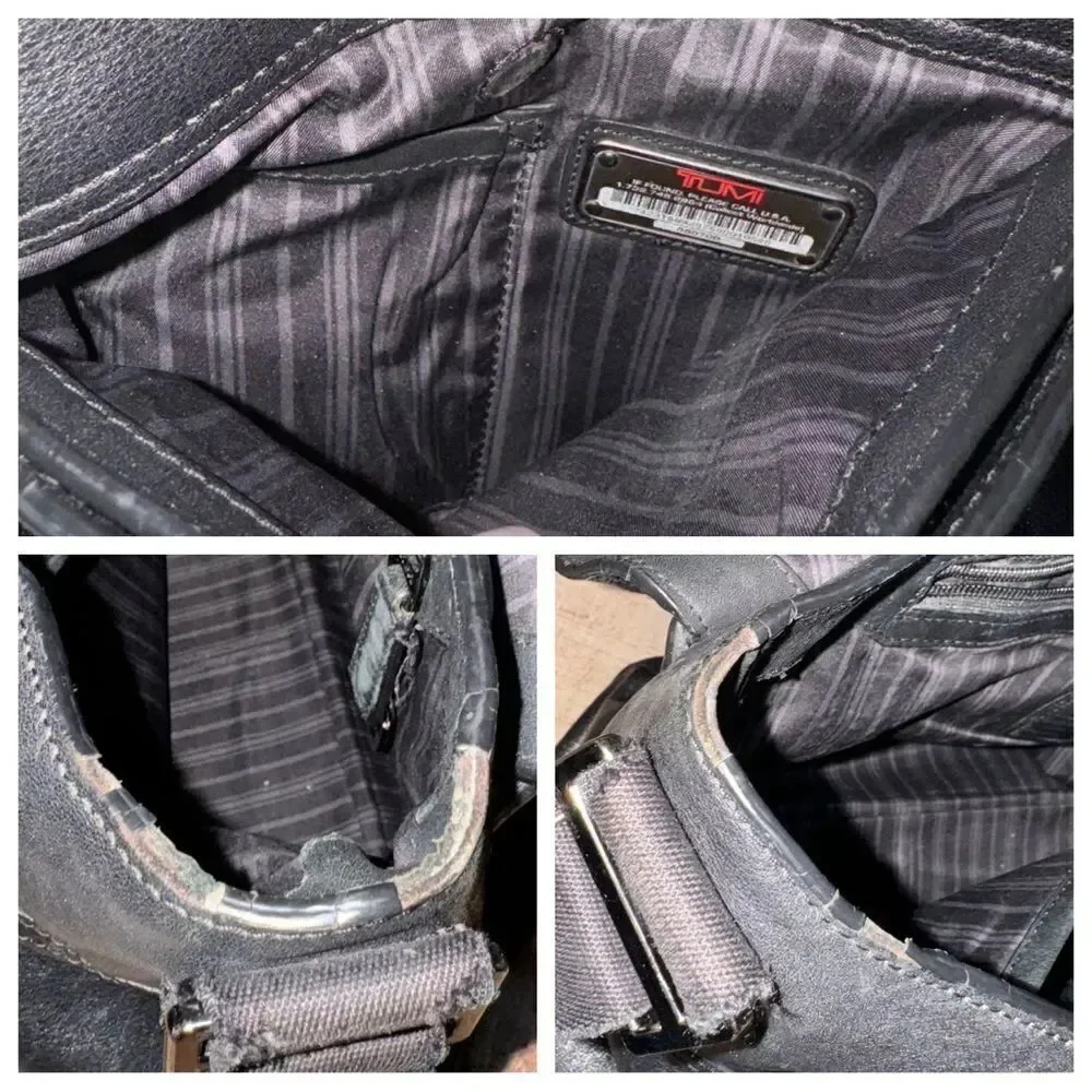 Tumi SOMERSET Leather MESSENGER Beacon Hill Laptop Computer Bag Black 68570 $395